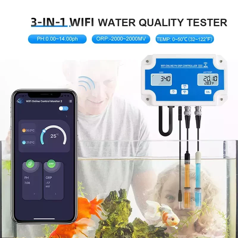 Automatischer pH-ORP-Controller Online Tank pH-Controller Dosierpumpe Hydroponischer pH-Controller