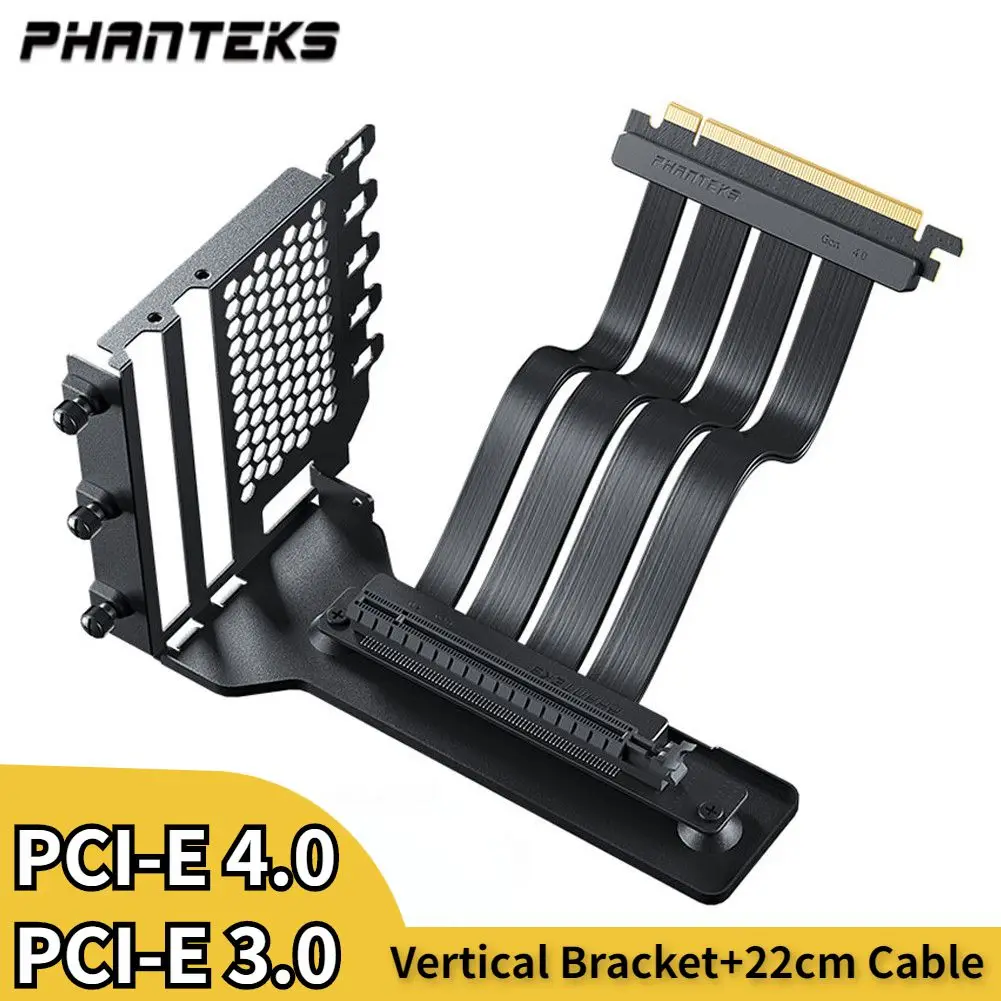 

Phanteks VGPUKT4.0 Anti Interference GPU PCIe 4.0 x16 220mm Flexible Cable VGA Card Vertical Bracket Computer PCI-E 7 Slot Mount