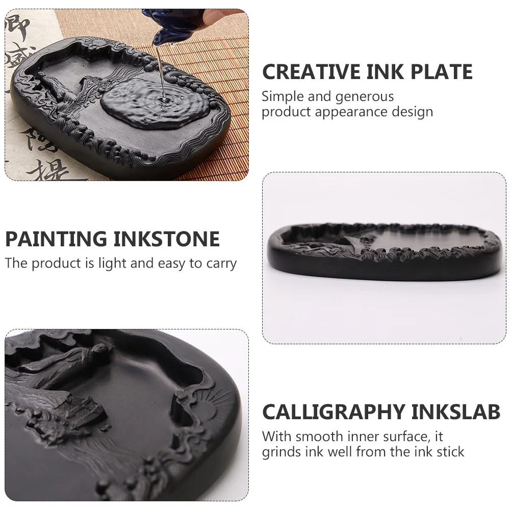 

Calligraphy Inkstone Durable Practical Painting Inkslab for Students Calligraphy Accessory Chinese Ink Grinding Stone