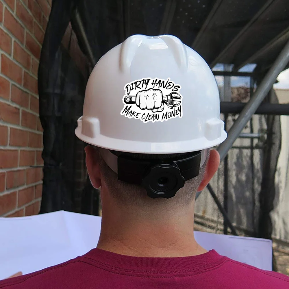 الأيدي القذرة تجعل النقود النظيفة ملصق وظيفة الياقة الزرقاء البناء الخطي مقاوم للماء يموت قطع الفينيل ملصق #2