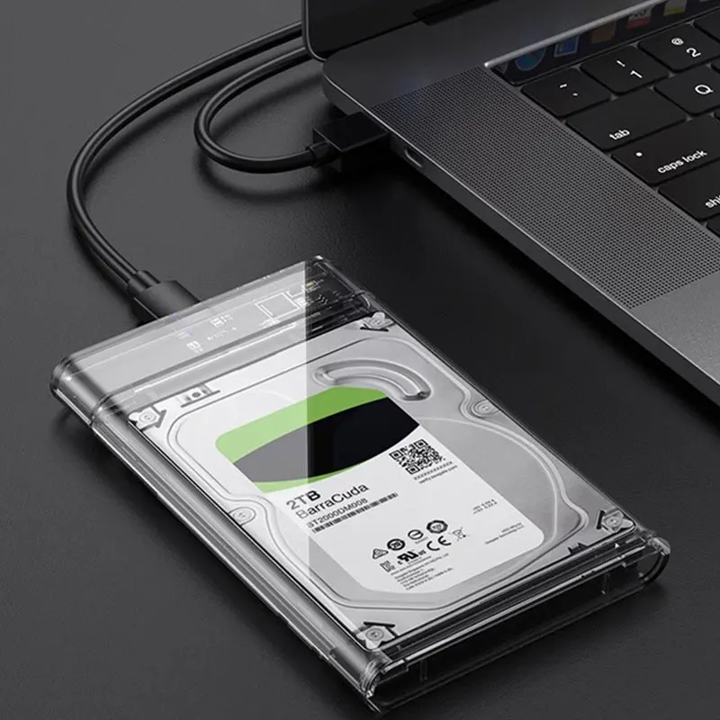 Coolcirc Capa de disco rígido portátil transparente para leitor externo SATA HDD/SSD USB 3.0 de 2,5 polegadas para desktops e laptops