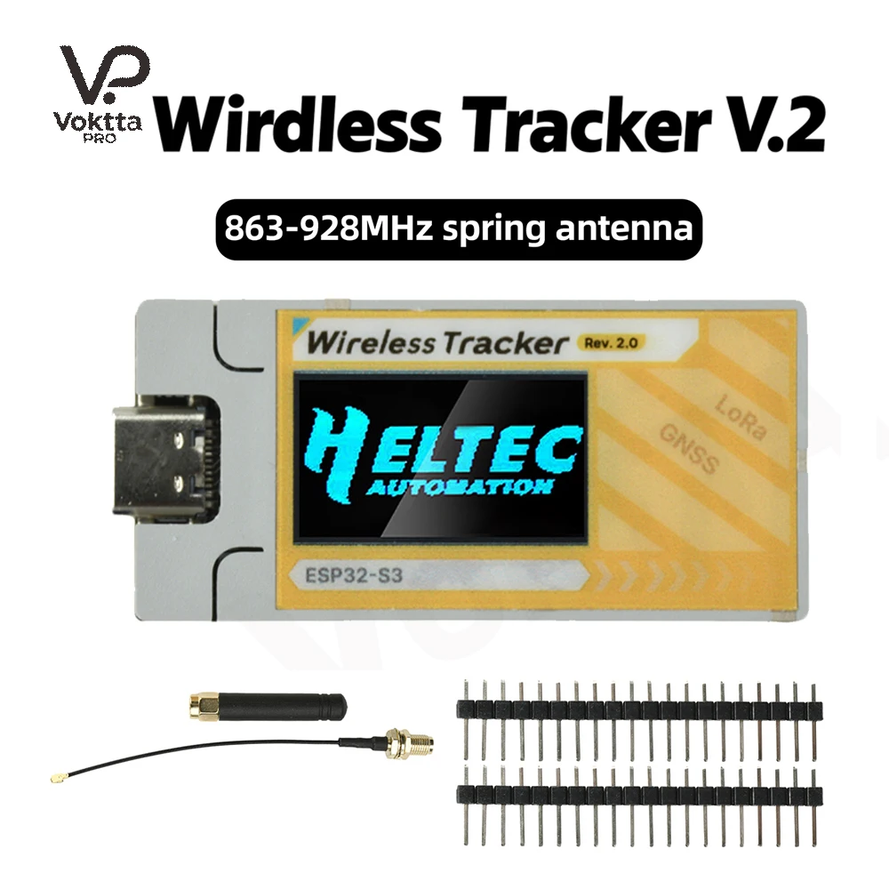 

863-928MHZ Wireless Tracker V2 GPS ESP32-S3FN8 TFT-LCD Solar Interfaces RF Filter Support BLE Meshtastic and MeshCore