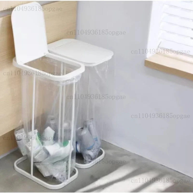 Living Room Minimalist Wrought Iron Trash Can Large Sized Sorting Garbage Rack Garbage Bag Support Frame