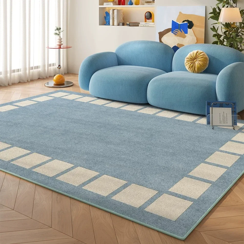 Blue Checkered Striped Large Area Rugs for Living Room Carpet Washable Non-slip Rug Bedroom Mat Home Decoration Tapete Sala 거실러그