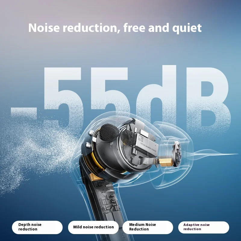 SoundPEATS Air5Pro سماعة لاسلكية تعمل بالبلوتوث سماعة مع ميكروفونات تقليل الضوضاء عمر البطارية الطويل IPX5 مقاوم للماء سماعات أذن رياضية مخصصة