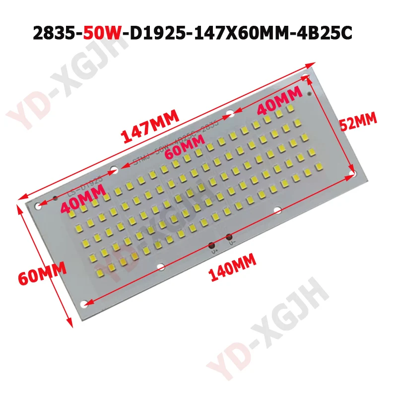 SMD2835 LED PCB Light Source 50W/100W/150W Aluminum Lamp Plate for DIY Floodlight Outdoor Retrofit Lamp Board Accessory