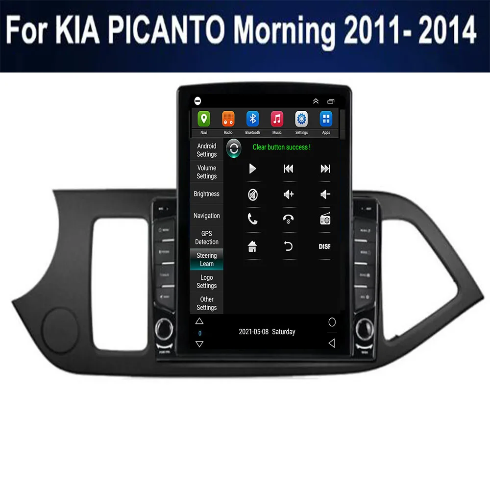 Для Tesla Style 2Din Android 14 Автомобильный радиоприемник для KIA PICANTO Morning 2011-2035 Мультимедийный видеоплеер GPS Стерео Carplay DSP RDS