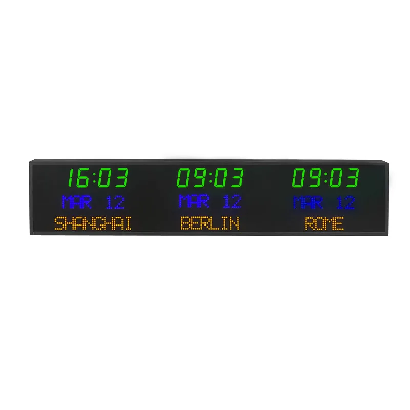 

CHEETIE CP35 Compact Design Programmable Led Digital Editable City Name World Wall Clock Time Zone Clock