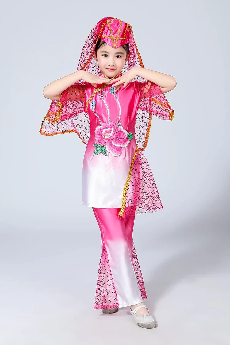 Preschool Girls' Xinjiang Dance Performance Costumes Uyghur Dance Costumes Hui Ethnic Minority Performance Dance Costume