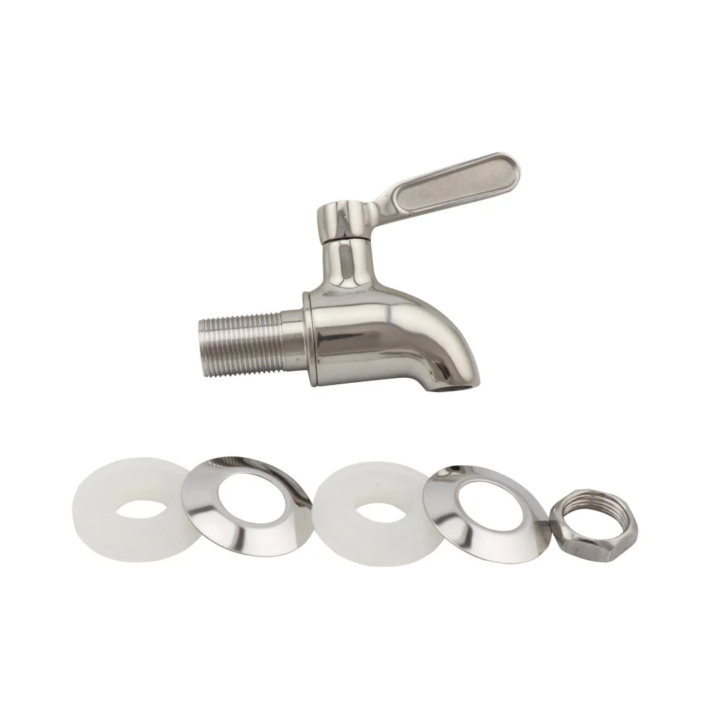 304 Stainless Steel Spigot Water Tap Faucet for Beer Juice Beverage Drink Wine Barrel Dispenser Tap 16mm