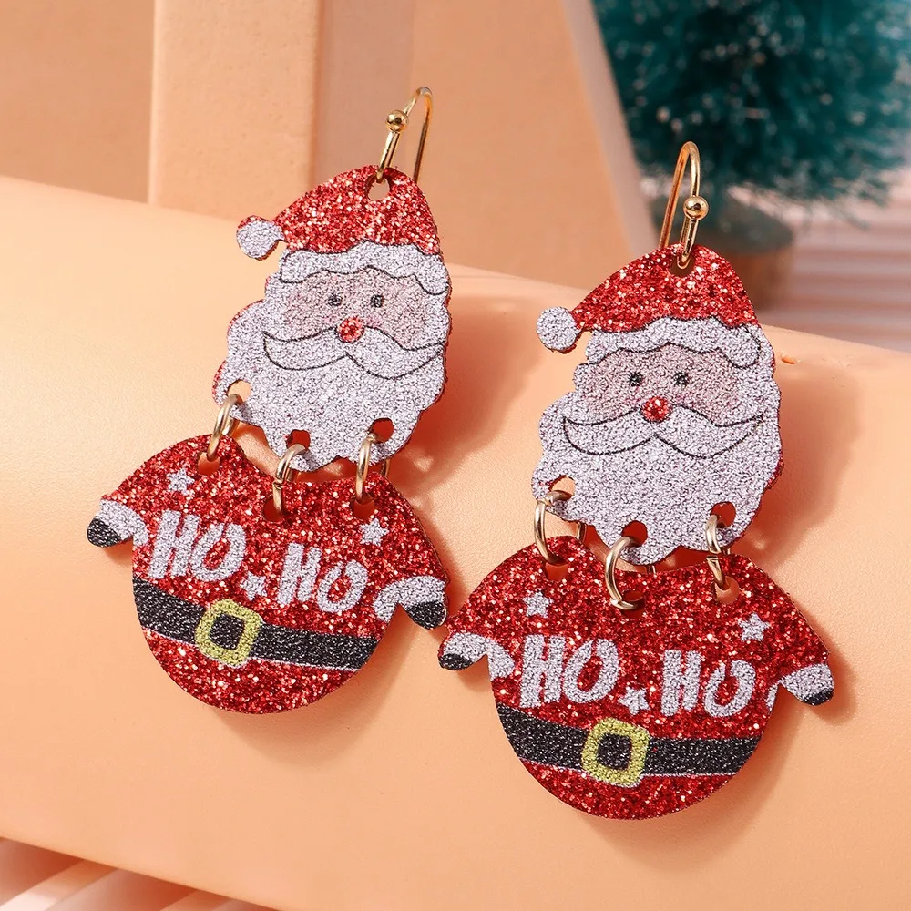 

Merry Christmas Christmas Drop Earrings Xmas Tree Mix Styles New Year Earrings Alloy Party Festival Wreath Circle Earrings