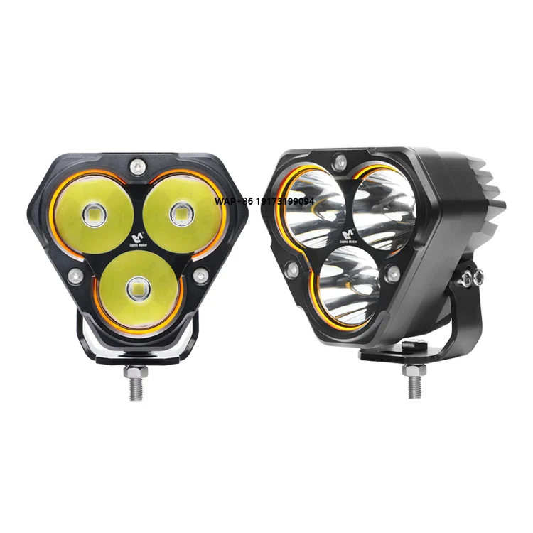 

Newest Off-road Driving Fog Light 4inch 216w Triangle Led Car Light with Amber Drl Pod White&yellow Headlight