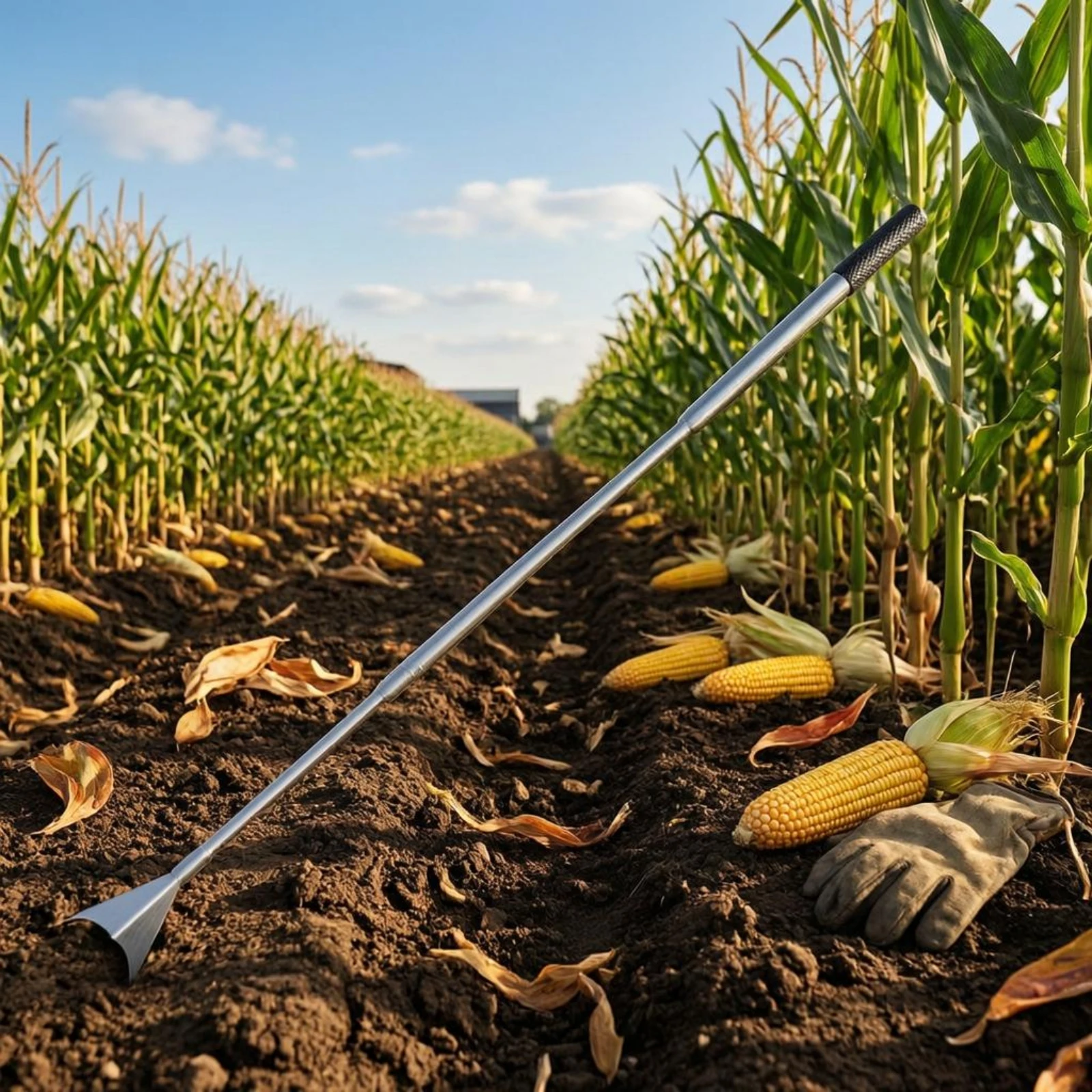 Two-headedHead Field Cutter Adjustable Length Telescopic Crop Cutter Corn Cutting Tool Crescent-Shaped Farm Equipment Pointed
