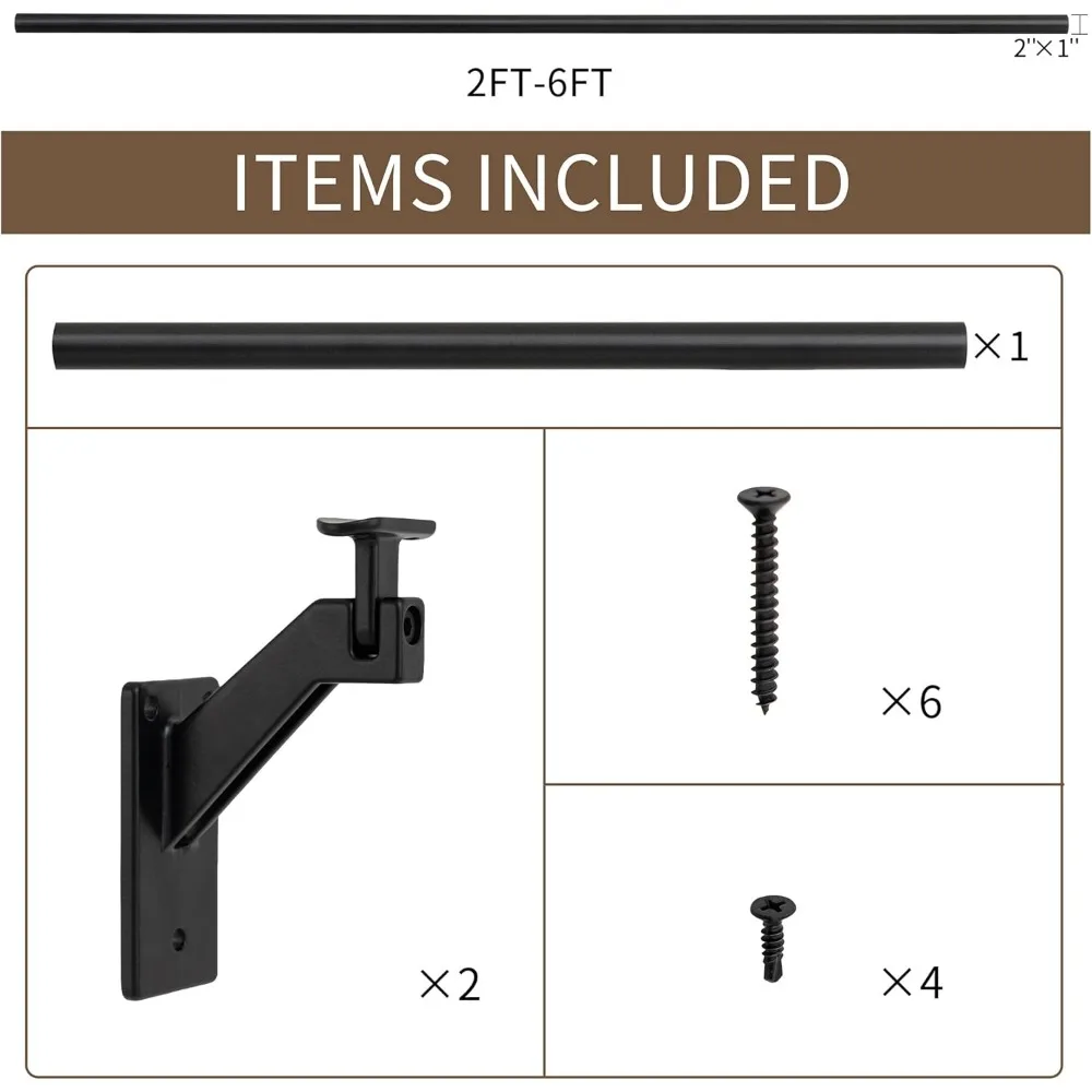 طقم درابزين الدرج الداخلي والخارجي من الألومنيوم الحديث، شريط بقطر 1.4، دعامات من الفولاذ المقاوم للصدأ قابلة للتعديل للسلامة والأناقة #4