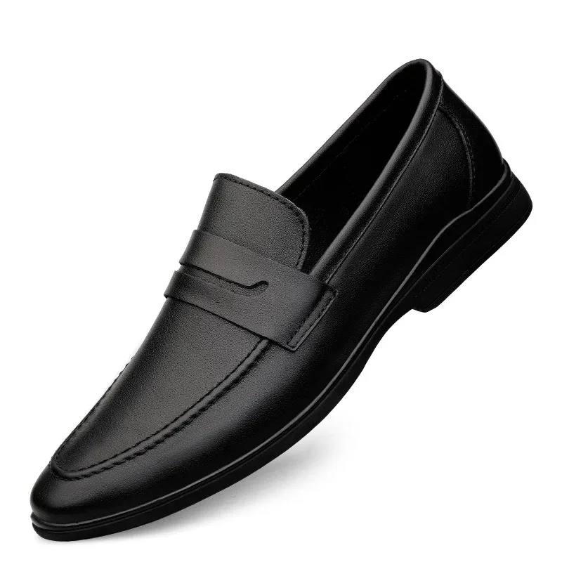 

Classics Mens Shoes Leather Brown Business Officially Wedding Party Shoes for Men Quality Loafers Pointed Shoes Man