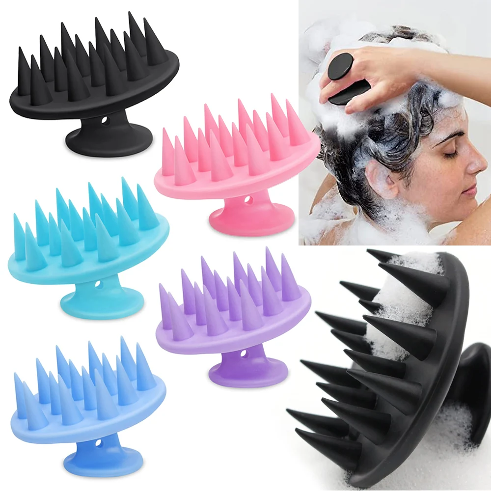 

Silicone Shampoo Scalp Hair Massager Comb Bath Shower Brush Soft Massage Cleaning Hairdressing Wet&Dry Use Women Hair Care Tools