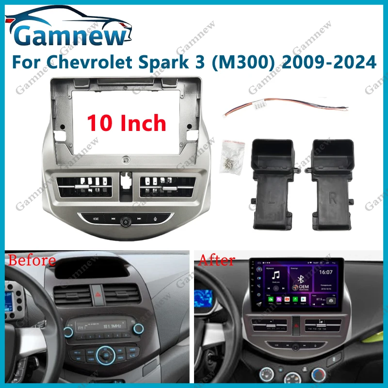

10 Inch Car Fascia Frame Adapter Android Radio Dash Fitting Panel Kit For Chevrolet Spark 3 ( M300 ) 2009-2024