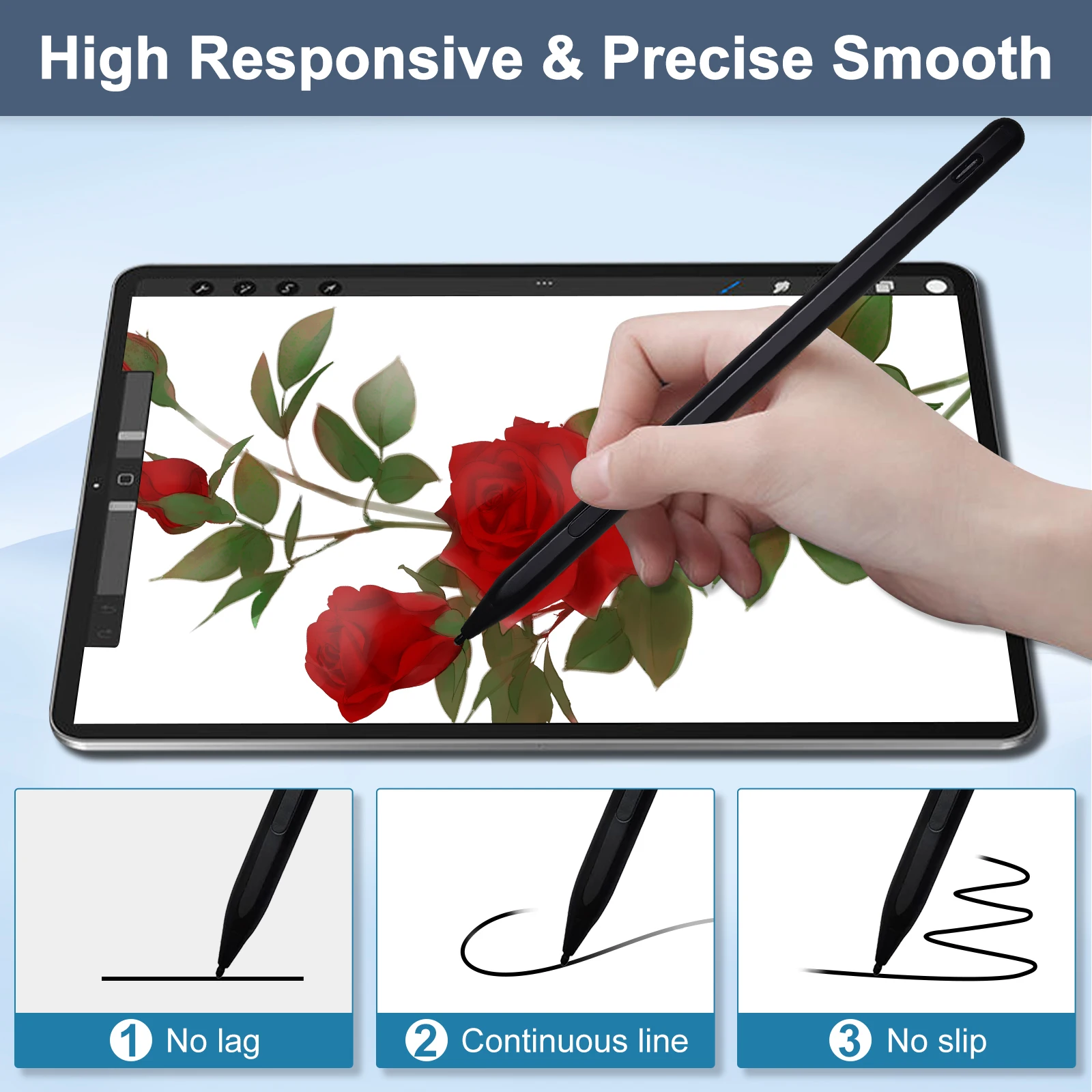 USI 2.0 Stylus Pen for Lenovo HP ASUS Acer Chromebook Laptop Tablet Rechargeable Stylus Pencil Palm Rejection 4096 Pressure