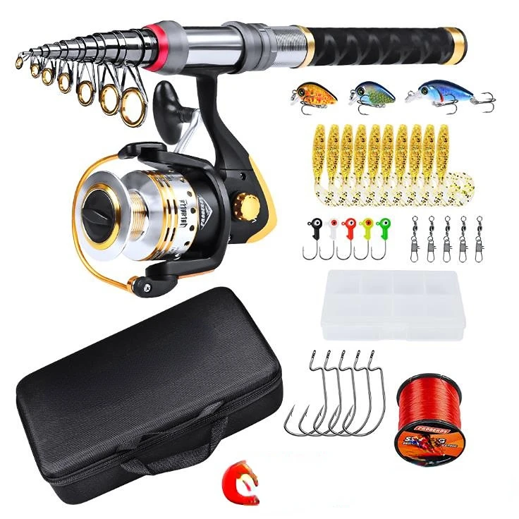 9/10/11 Section 1.8M-2.7M High Carbon Telescopic Fishing Rod Metal Handle Sea Fishing Rod Fishing Tackle With Bag Set