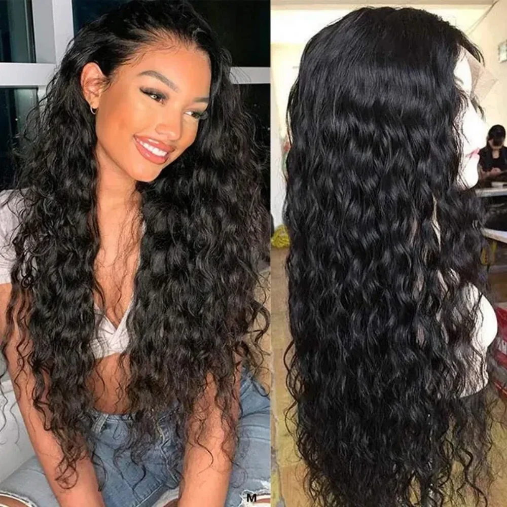 40 42 Inch Deep Wave Frontal Wig 13x4 13x6 HD Transparent Lace Front 250% Density Jerry Kinky Curly Pre Plucked Human Hair Wigs