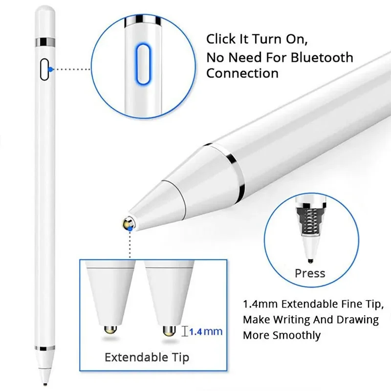 Stylus Pen for iPad Air 5 Air 4 10.9 10th 2022 Air 3 2 1 9.7 2017 5th 6th Mini 6 10.2 9th 8th 7 Pro 12.9 2024 Pro 11 2023 Active