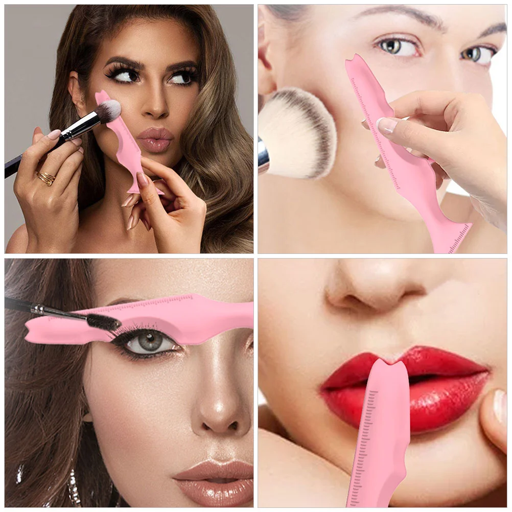 2 Pcs Eye Liner Pencils Silicone Beauty Ruler Eyeliner Stencils Eyeshadow Guide Template Makeup Tool Massage Eyebrow Aid