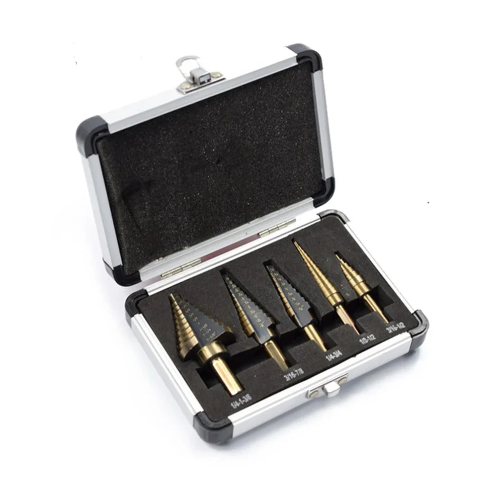 

5pcs HSS High Speed Steel Step Drill Bit Cobalt for Metal Wood Hole Cutter Core