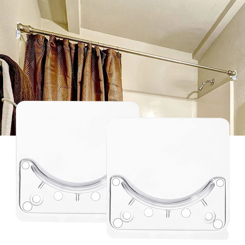 2 حزمة من حوامل قضيب ستارة الدش لتركيب التثبيت على الحائط لا يتطلب حفر يدعم قضبان تصل إلى 2 4 بوصة