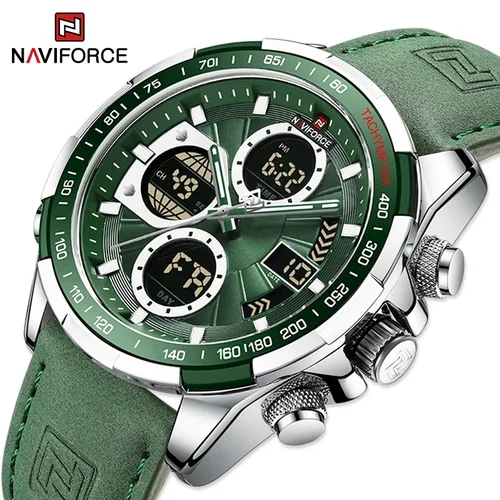 Reloj militar NAVIFORCE para hombre, cronógrafo multifunción deportivo, resistente al agua hasta 3ATM, con alarma, indicador de día y fecha, reloj de regalo para hombre