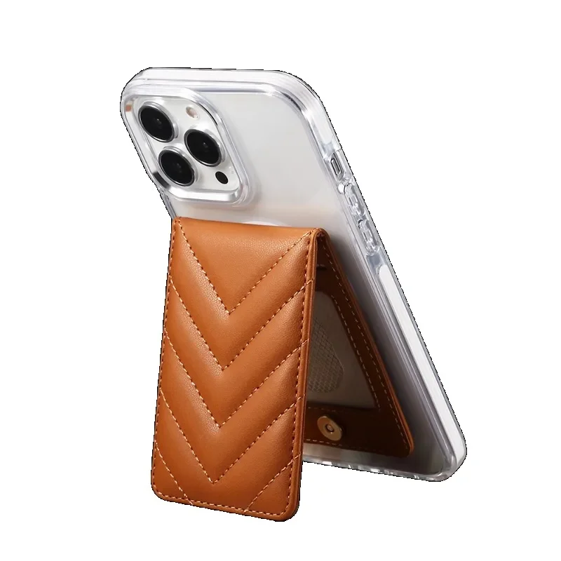 Mobile phone back sticker card cover card bag bracket large capacity multi-card anti-theft brush for iPhone