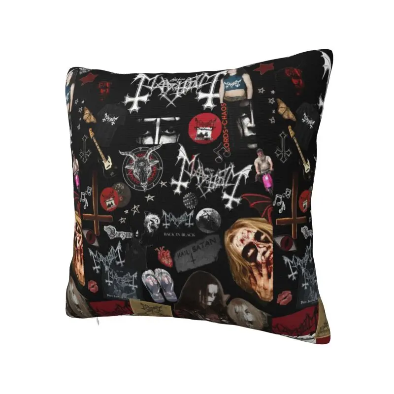 Custom Mayhem Black Metal Heavy Metal Cushion Cover 3D Printing Square Floor Pillow Case for Living Room Pillowcase Home Decor