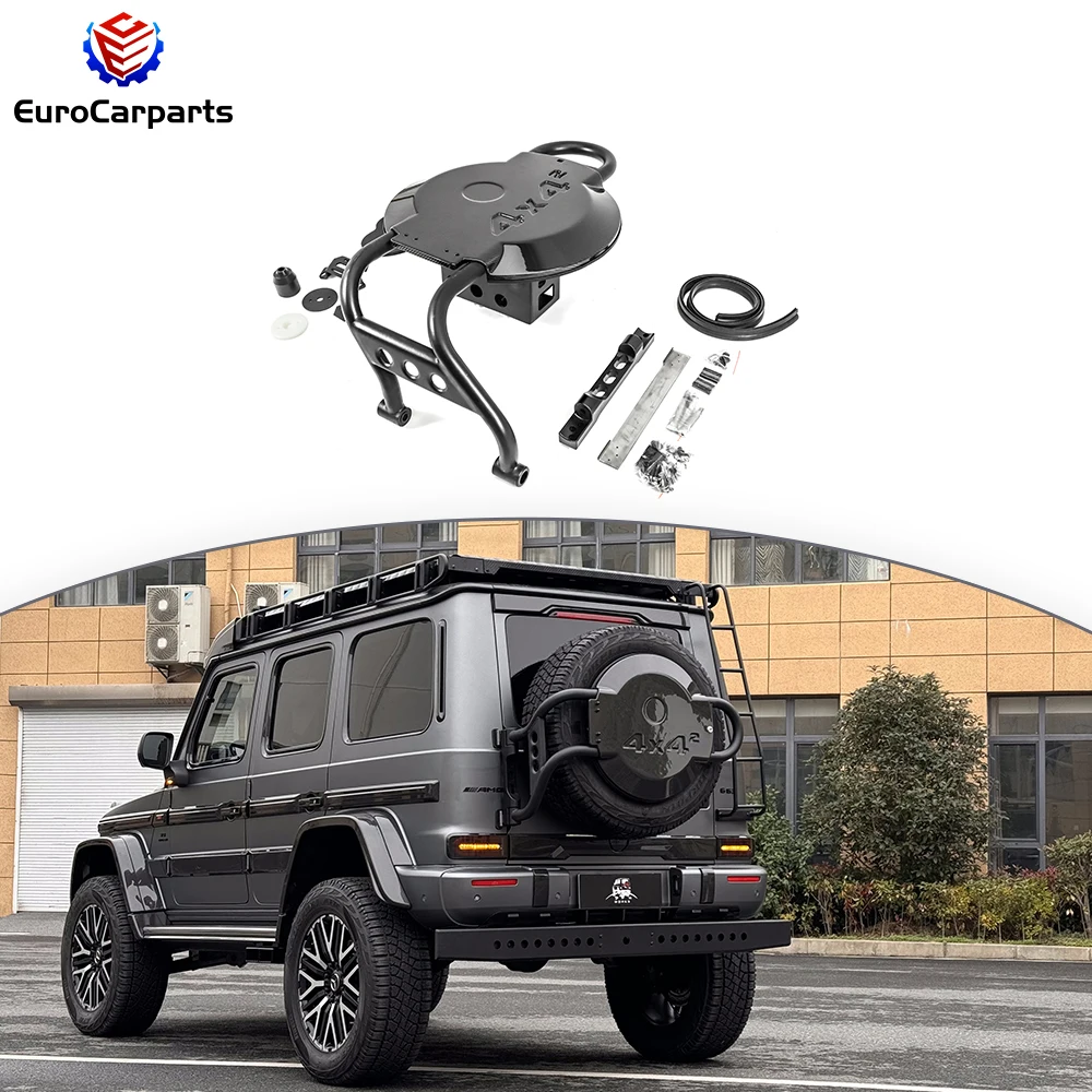 4X4 Dry Carbon Fiber 22' 20' Spare Tyre Cover with Iron Holder for G Class W464 W463A Accessories Spare Wheel Cover with Support