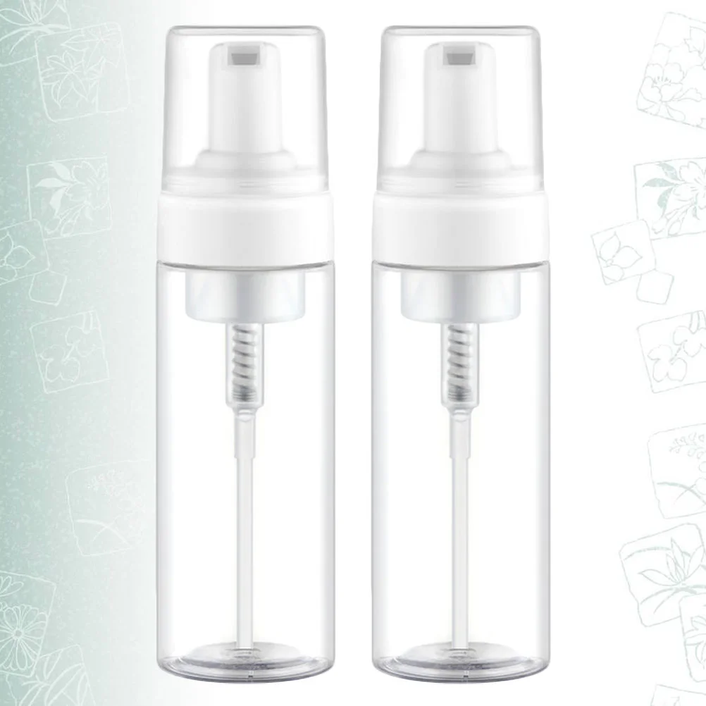 

2 Pcs 150ml Mousse Sparkling Bottle Empty Bottles Dispenser Makeup Pump down Jacket Subpackaging Transparent Refillable