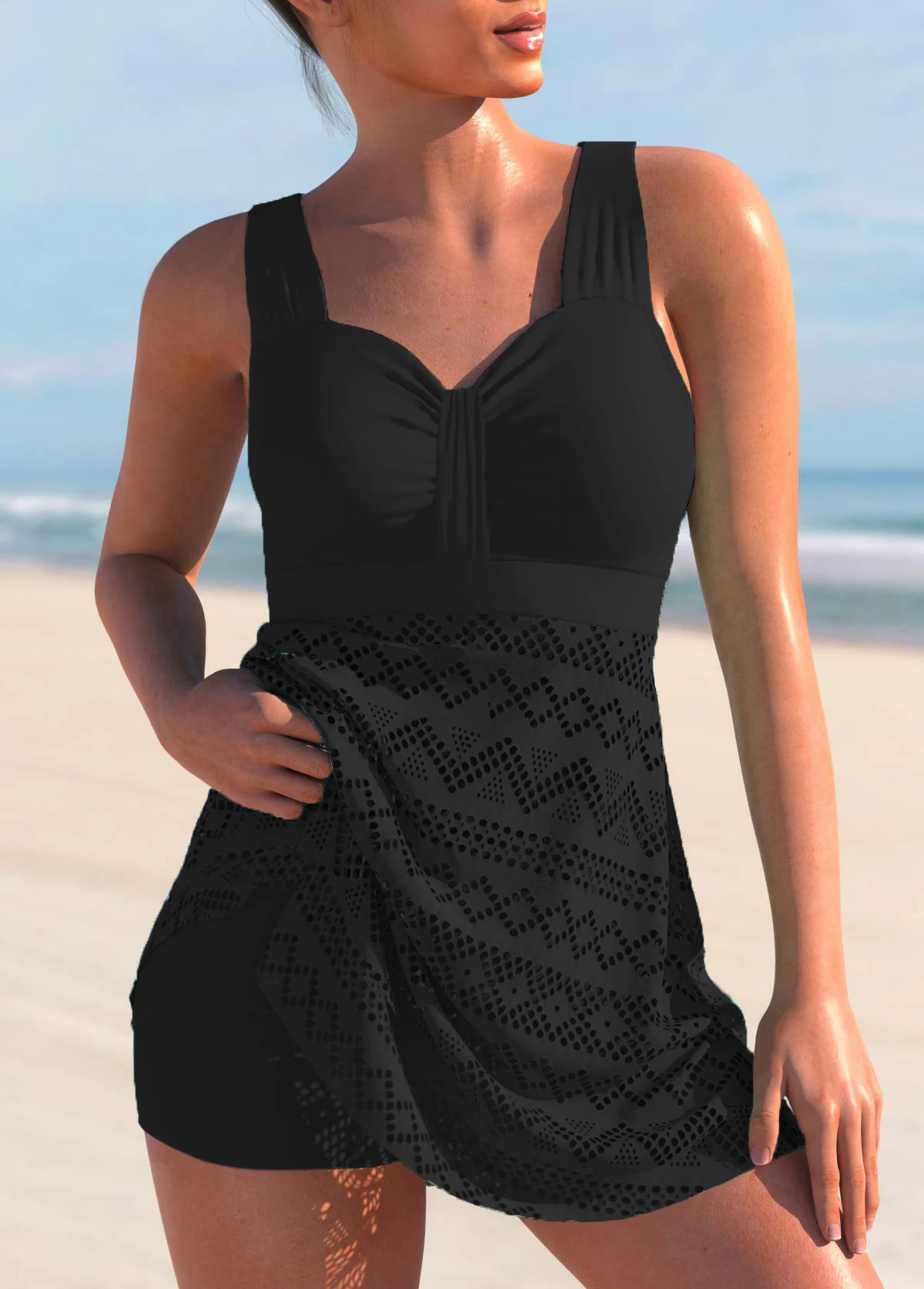 2023 Nieuwe Zomer Gewone Tankini Strandset Voor Dames Monokini Badkleding Tweedelige Badkleding Modeprint Tankin