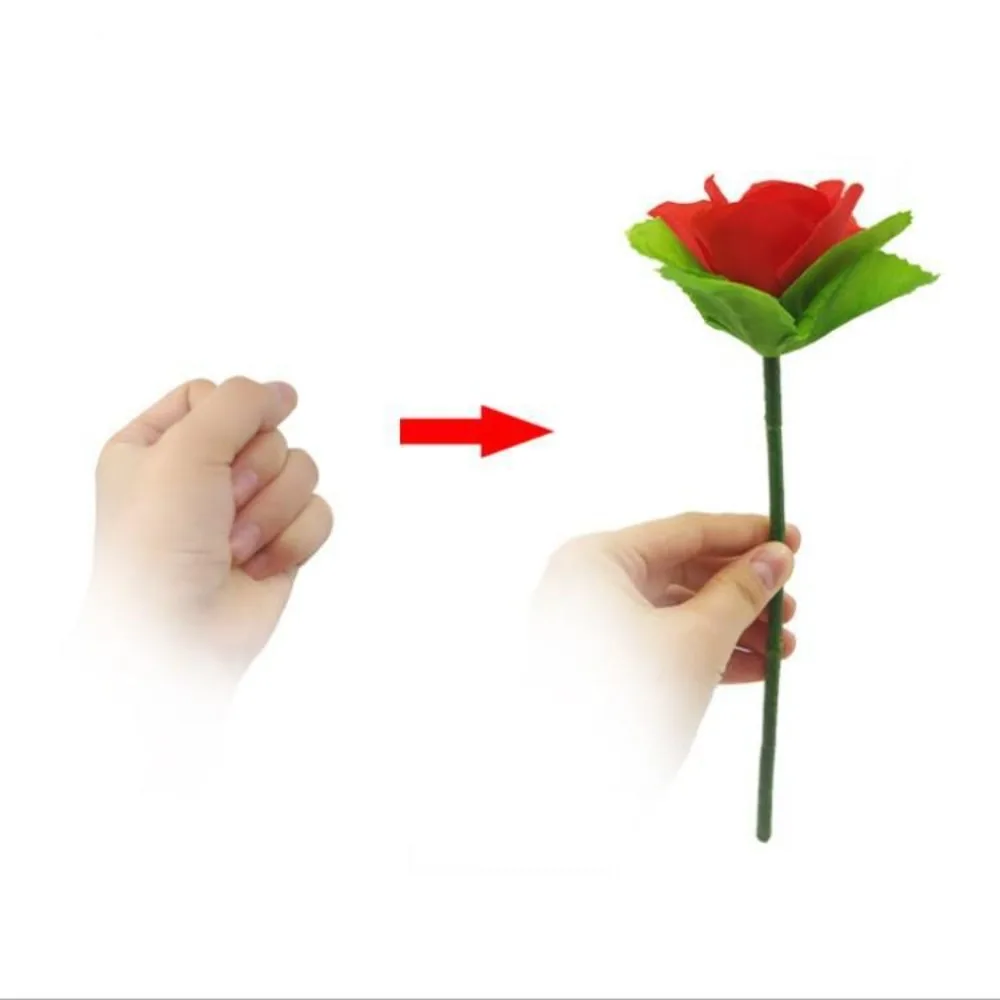 Romanric 24.5cm Folding Rose Gimmick Props Stage Illusion Magic Tricks Close Up Magic Appearing Flower Children