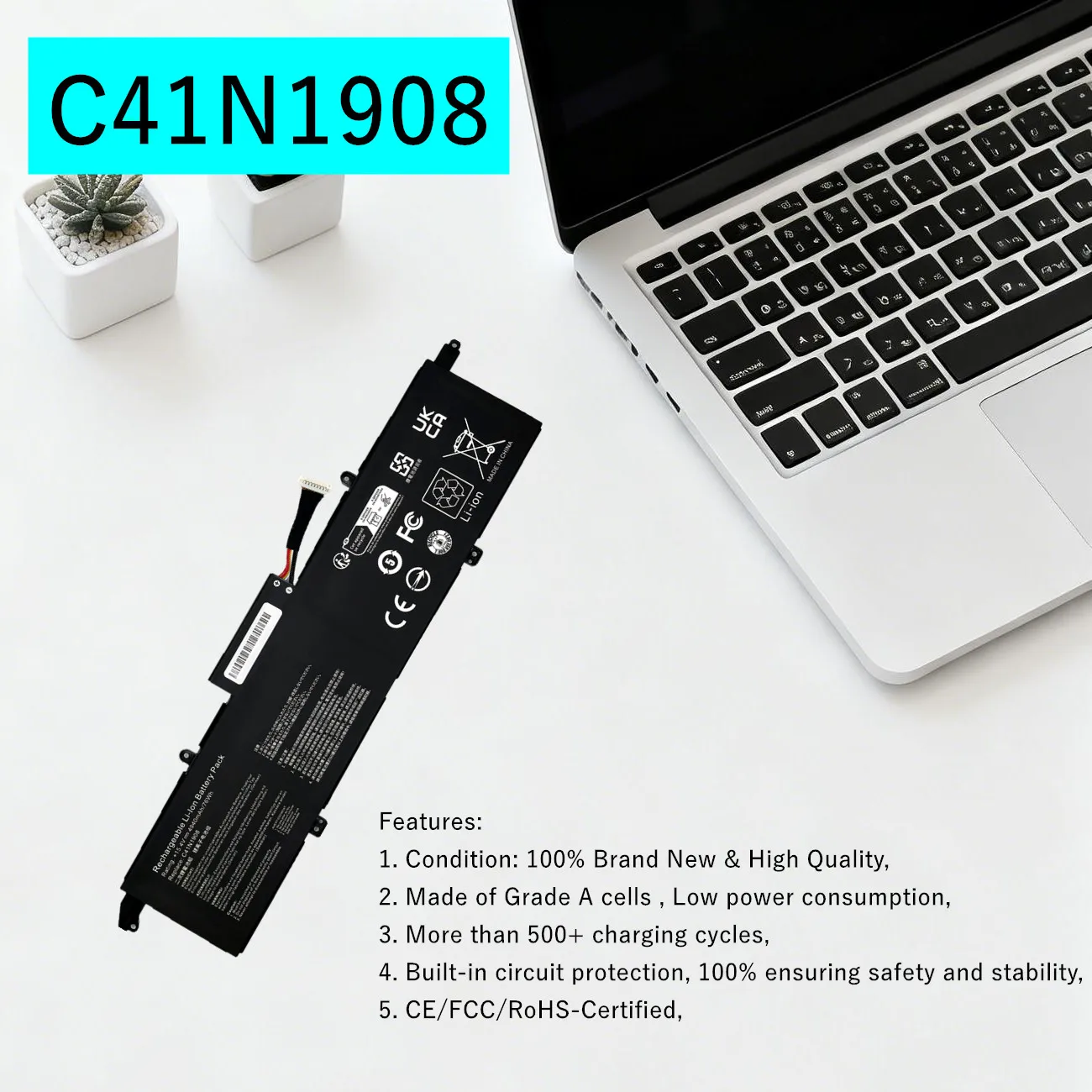 C41N1908 Laptop Battery for Asus ROG Zephyrus G14 GA401II GA401IU GA401IV GA401Q GA401QM C41PQ054 ICP4/59/134