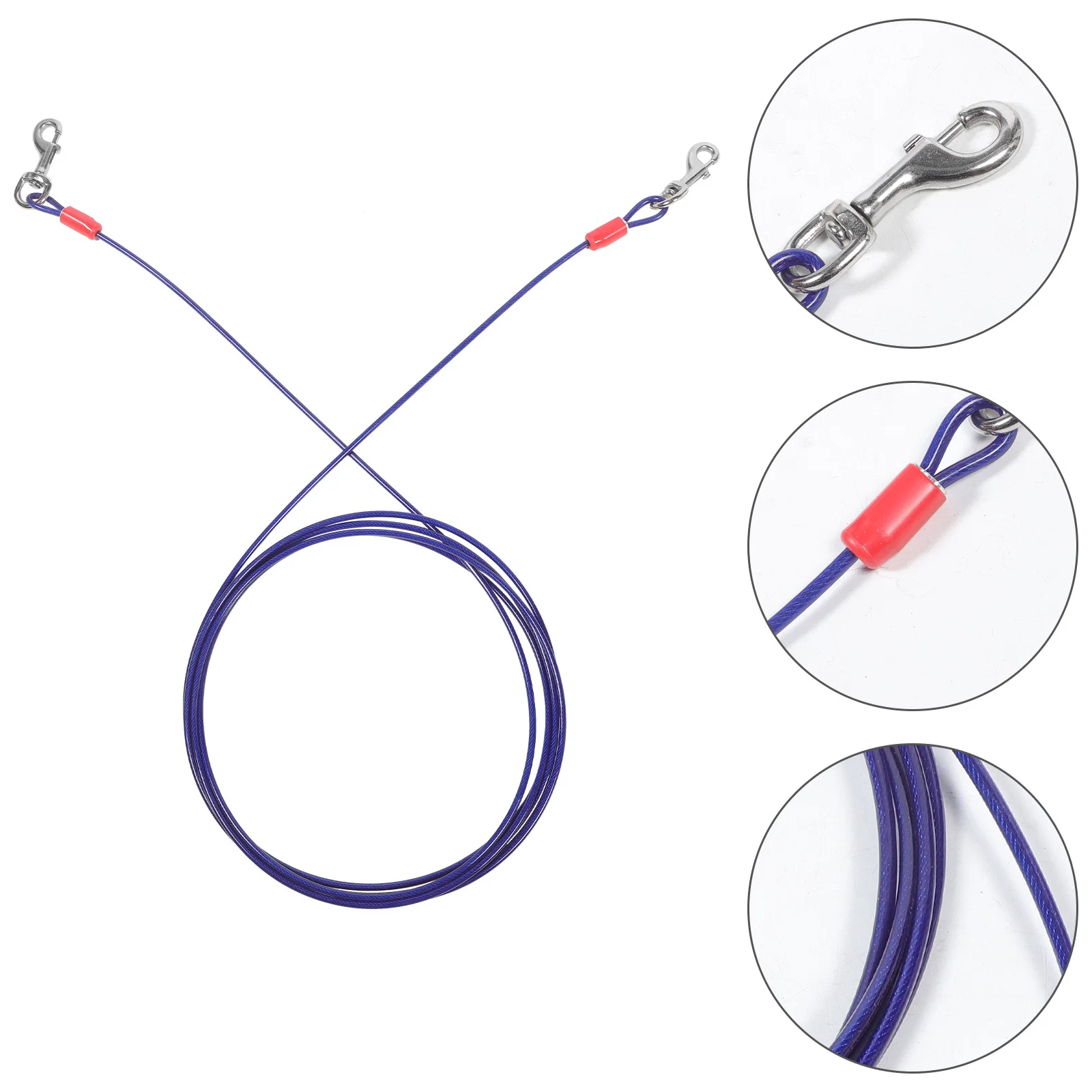 

Sturdy Dog Tether for Camping Bright Color Match Long Length Steel Material Pet Walking Chain Multifunctional Use
