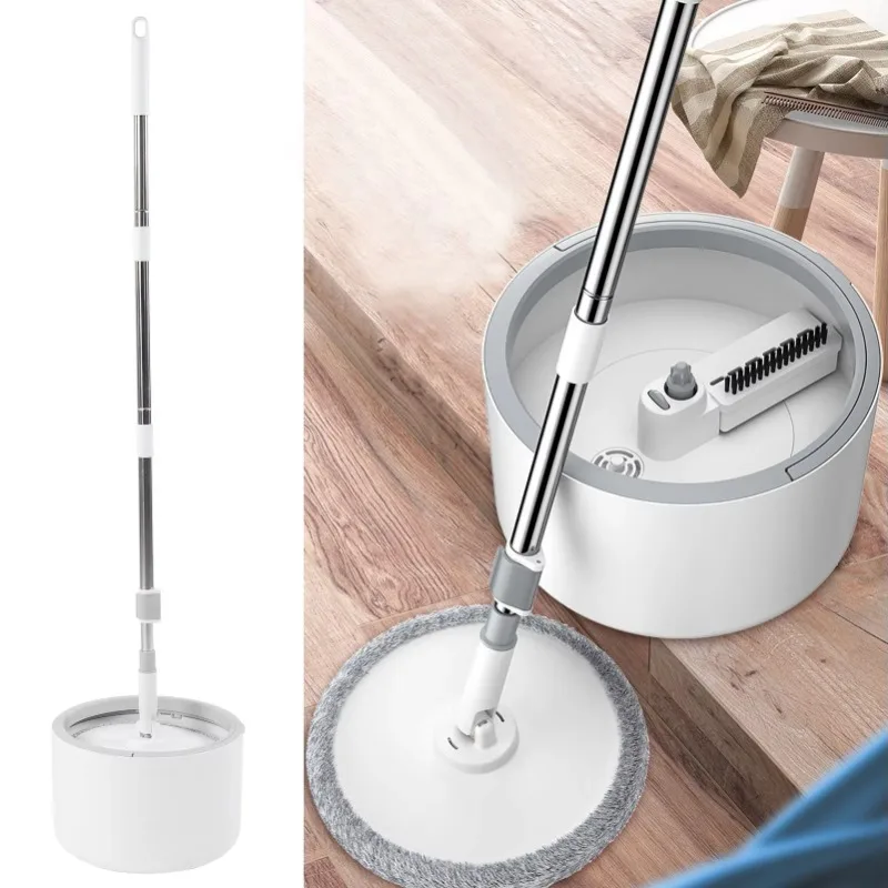 

Microfiber rotary mop and bucket set with water filtration system