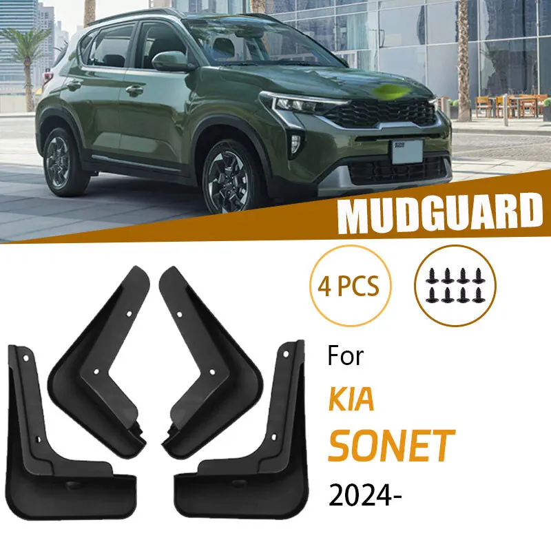 kia-sonet-2024-2025用-マッドフラップ-フェンダー-スプラッシュガード-フラップ-スプラッシュ-マッドガード-カバー-パーツ-防水-車-アクセサリー-カー-スタイリング