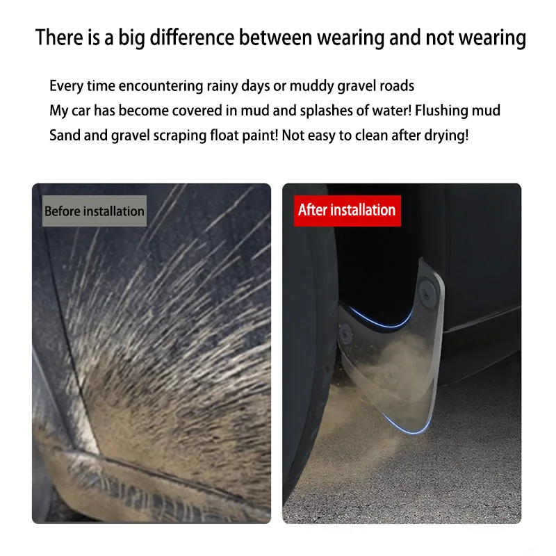 Mud Flaps for Tesla Model 3 Highland 2024 Mudguard Official Original Front Rear Wheel Fenders Splash Guards Model3 Accessories