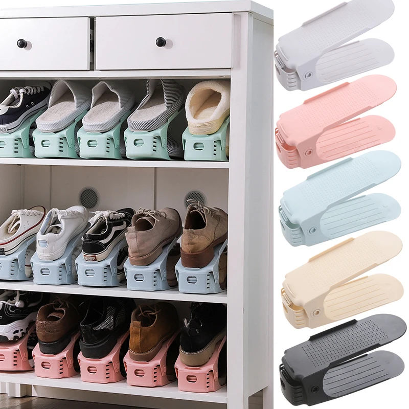 

Durable Adjustable Shoe Organizer, Footwear Support Slot, Space Saving Cabinet, Closet Stand, Shoes Storage Rack, Shoebox