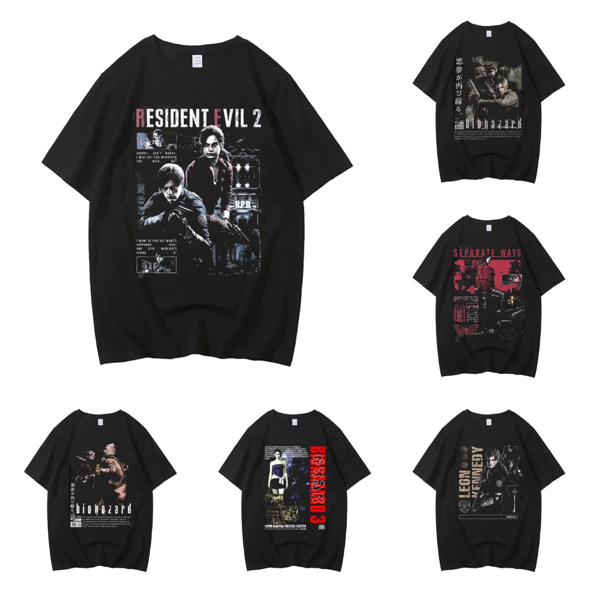 Leon Kennedy Game T-shirt for Men and Women High Quality Cotton Tee Short Sleeve Shirt Fashion Streetwear Top