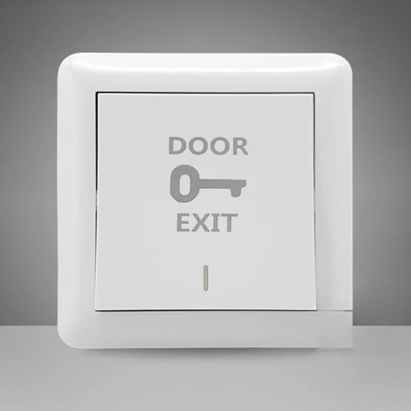 Matte White 86‑Type Flush‑Mount Exit Push Button Normally Open Self‑Reset Switch for Access Control Glass Door