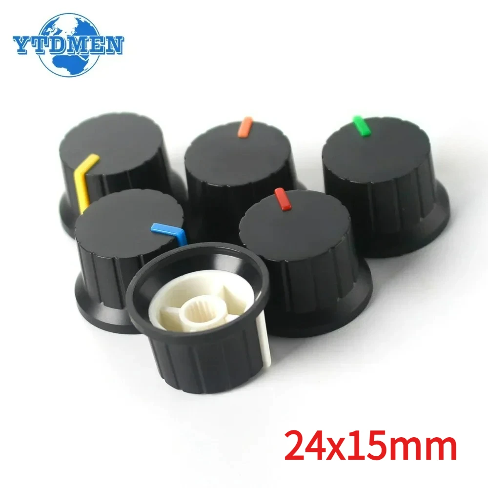5-30pcs Potentiometer Knobs 24x15mm Two-color Knob Caps 6 Colors Flower-axis Volume Control Knobs for Encoder Diy Kit