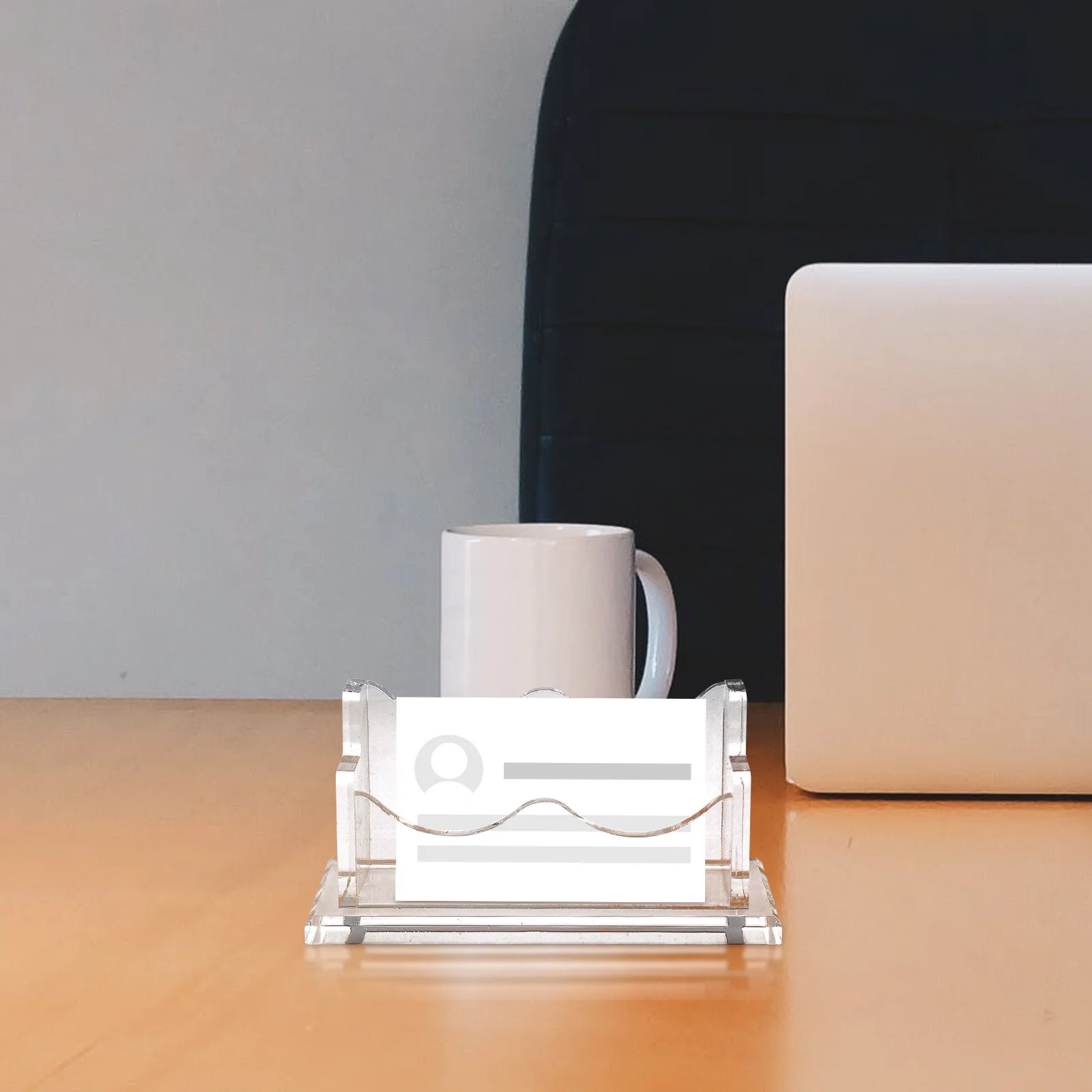 ที่วางนามบัตรสำนักงาน อะคริลิคใส แข็งแรง ป้องกันรอยขีดข่วน ใช้บนโต๊ะทำงาน