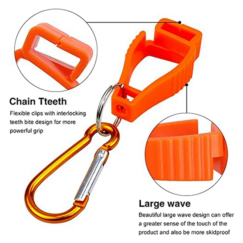 BAAJ-16Pcs Glove Clips For Work Glove Holders Glove Belt Clip With Metal Carabiners For Construction Worker Guard Labor