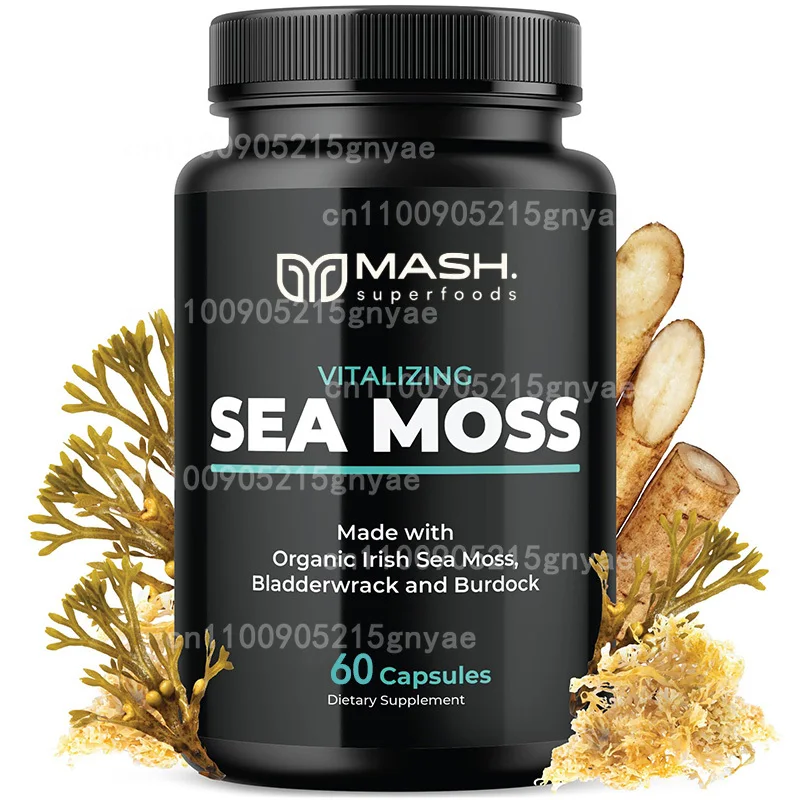 Seaweed Supplement Capsules, 15 in 1 Mixed with Various Minerals, Seaweed, Black Seed Oil, Turmeric