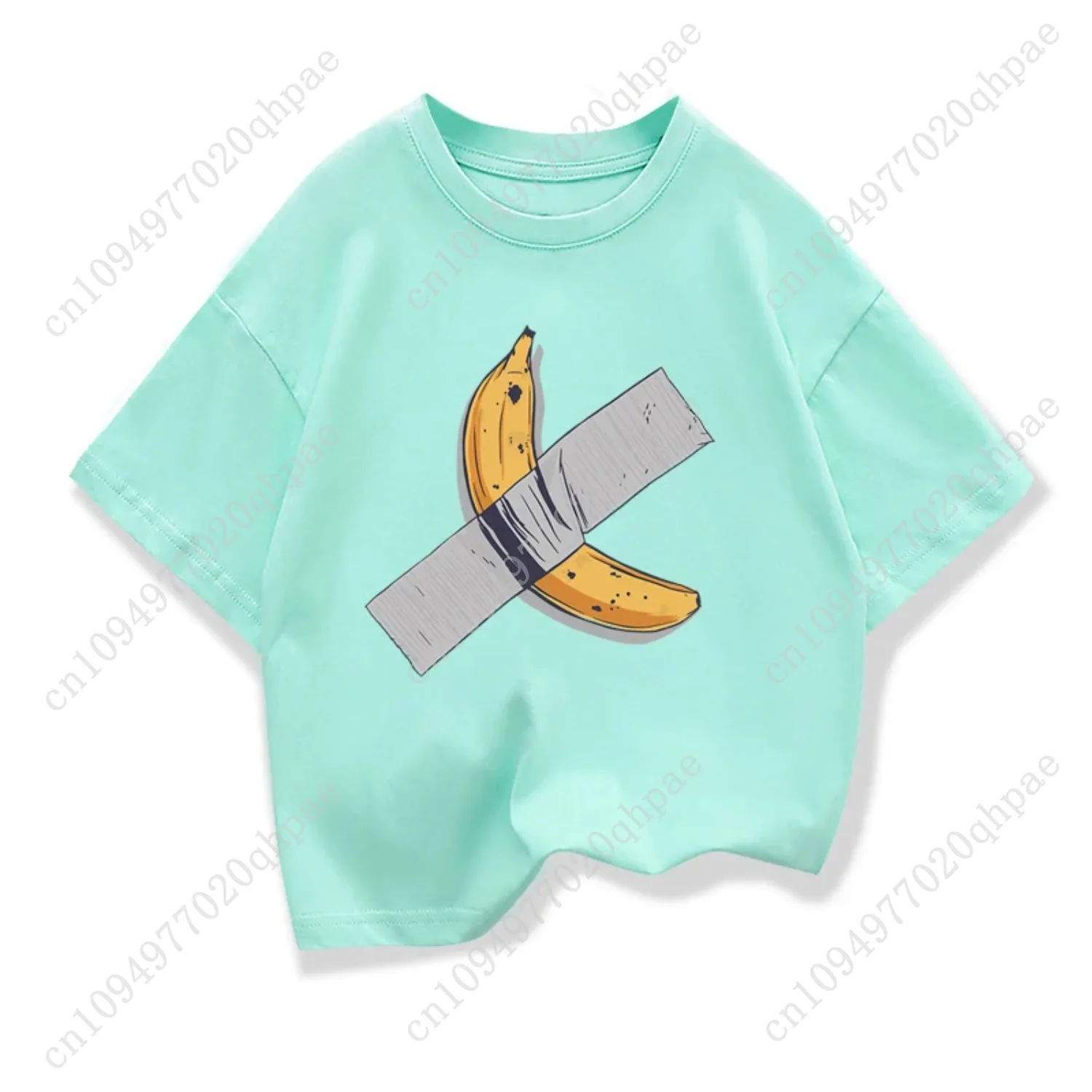 ملابس الأطفال الموز على الحائط جرافيك أطفال أزياء قصيرة الأكمام تي شيرت تصميم شعبي للأطفال Crewneck فضفاض القطن تيز #6