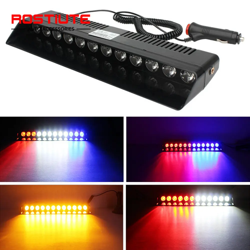 

Police Lights Car LED Strobe Light Red Blue Amber Signal Lamp Flashing Roof Dash Emergency Flashing Windshield Warning Lamp 12V