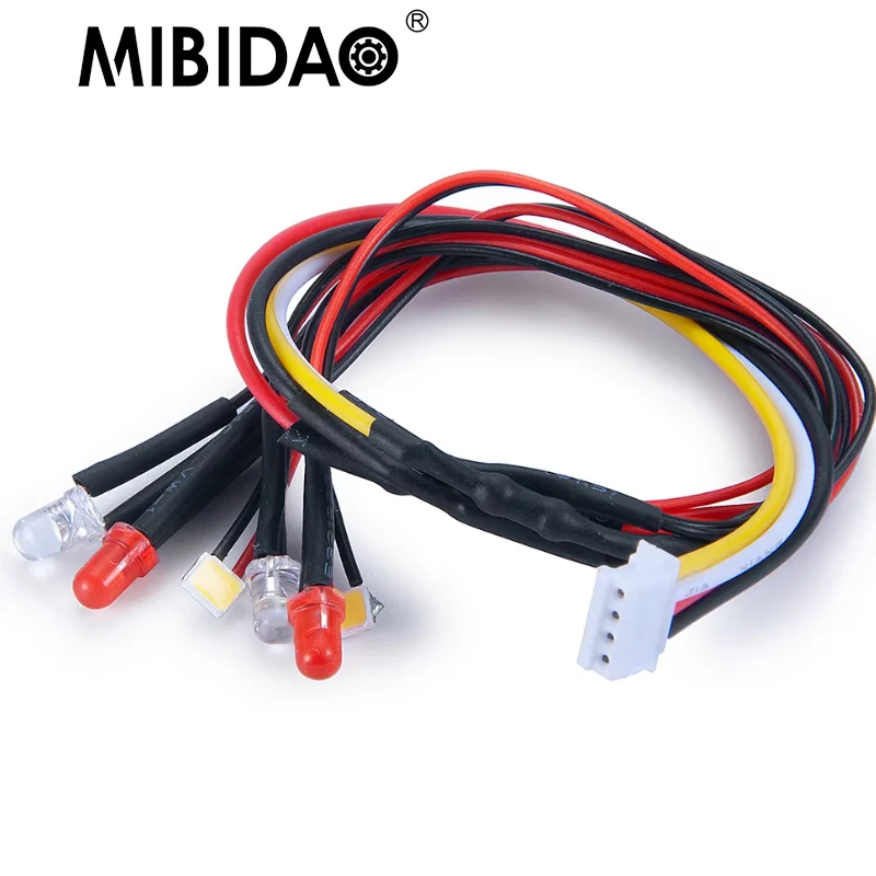 MIBIDAO RC Car Front & Rear LED Light Headlight Taillight For Kyosho Mini-Z 4X4 Jeep Wrangler Unlimited Rubicon 1/24 RC Crawler